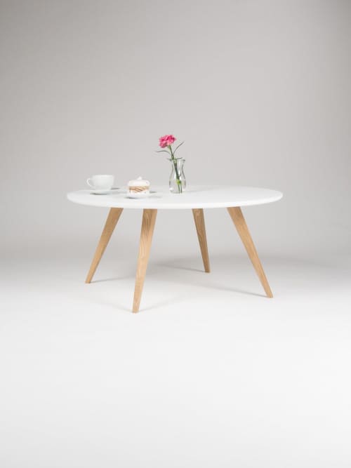 Modern white discount round side table