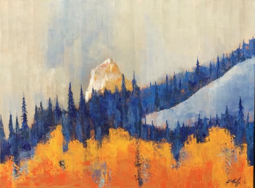 Mammoth Rock | Oil And Acrylic Painting in Paintings by Kathleen Keifer. Item made of canvas & synthetic