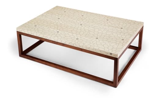Nail Inlay Coffee Table No. 24 | Tables by Peter Sandback. Item composed of wood and steel in contemporary or modern style