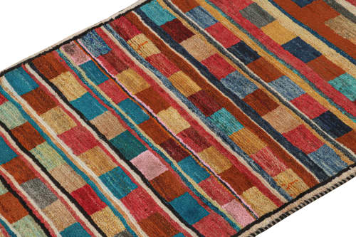 Vintage Qashqai Persian Gabbeh runner in Polychromatic | Area Rug in Rugs by Rug and Kilim