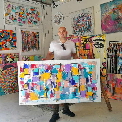 "Alleys" | Oil And Acrylic Painting in Paintings by Shirly Maimom Art. Item made of canvas works with contemporary & art deco style