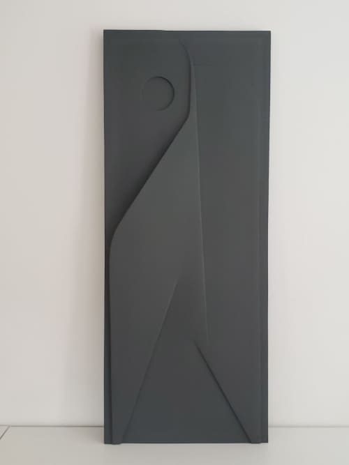 Plaster relief "Deco" dark gray limited edition of 20 | Wall Sculpture in Wall Hangings by Patrick Bonneau. Item made of cement