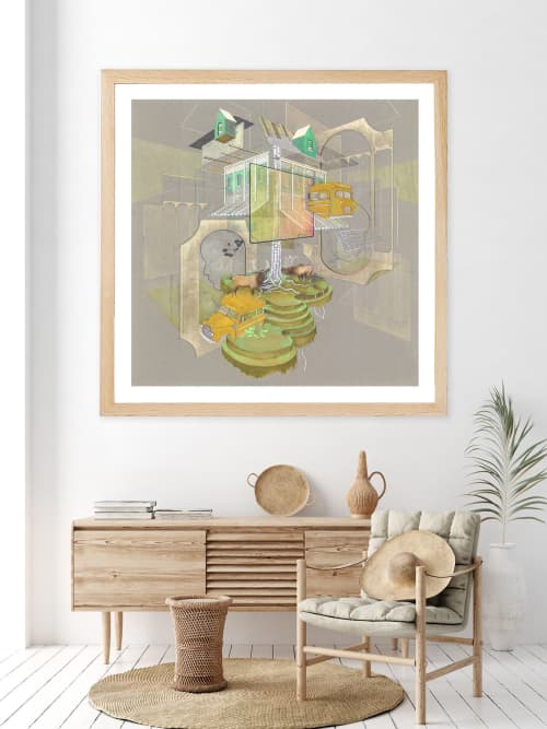 Birch & Elk (large format print) | Prints by Alyssa Dennis. Item composed of canvas and paper