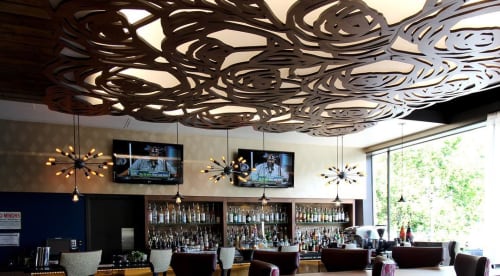 Rose Pattern | Sculptures by Lightwave Laser | Hotel Rose - A Staypineapple Hotel in Portland. Item composed of metal and glass