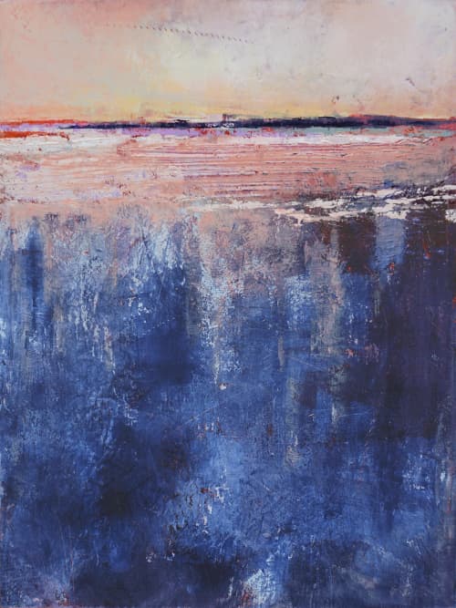 Blue Curaçao | Prints in Paintings by Victoria Primicias. Item composed of canvas in contemporary or coastal style