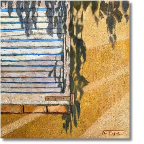 Shutters | Oil And Acrylic Painting in Paintings by Christiane Papé. Item made of canvas with synthetic