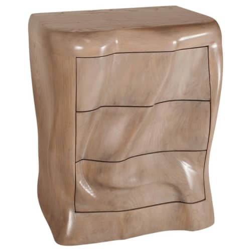 Amorph Hana Nightstand in Solid Ashwood with Gray Oak Finish | Side Table in Tables by Amorph. Item composed of wood