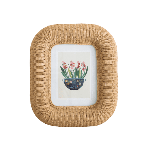 Nessie Rattan Photo Frame | Decorative Frame in Decorative Objects by Hastshilp. Item composed of wood