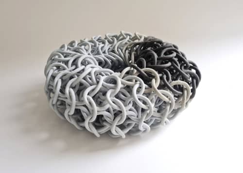 Inside out -blue-little black | Sculptures by Stufio Cecil Kemperink. Item made of ceramic works with contemporary style