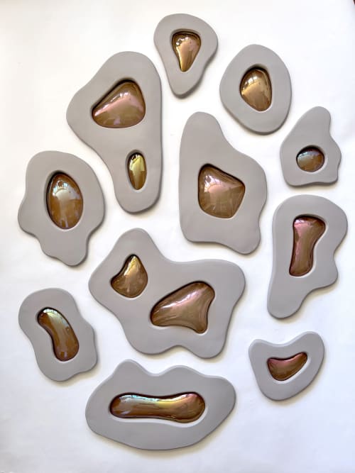 Flock | Wall Sculpture in Wall Hangings by Kelly Witmer. Item made of ceramic & glass compatible with modern style