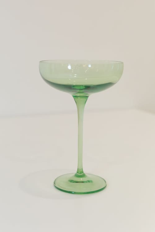 Estelle Colored Champagne Coupe Stemware {Mint Green} | Cups by Estelle Colored Glass