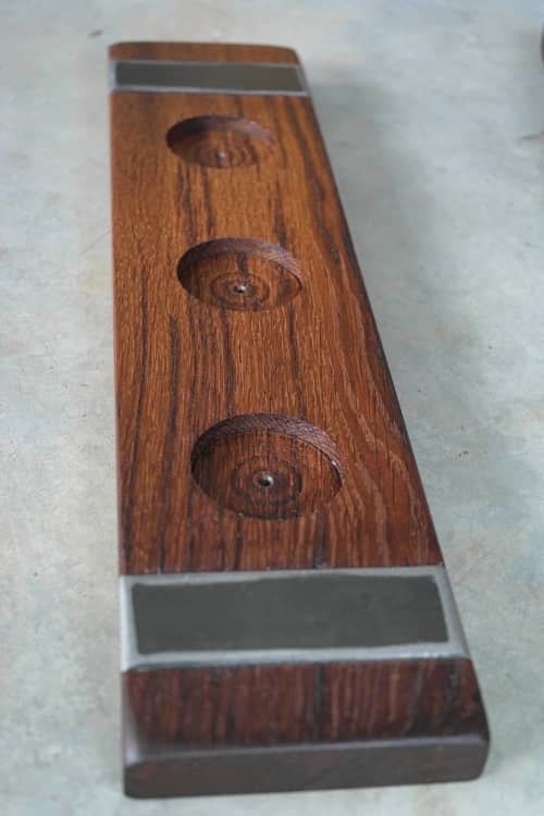 Barrel Oak Whiskey Flights with Embedded Steel Plates by Todd Alan