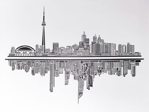 Skylines - acrylic painting | Oil And Acrylic Painting in Paintings by Melissa Patel. Item made of canvas compatible with minimalism and contemporary style