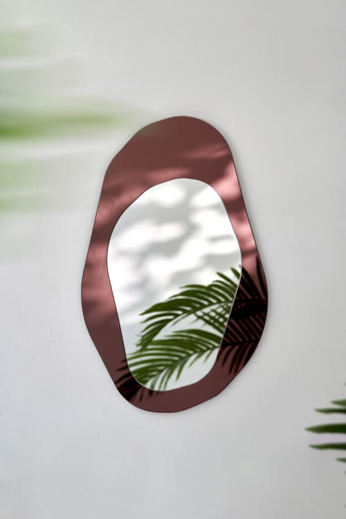 Siena Asymmetrical Mirror | Decorative Objects by Yugen Lab. Item composed of glass in minimalism or contemporary style
