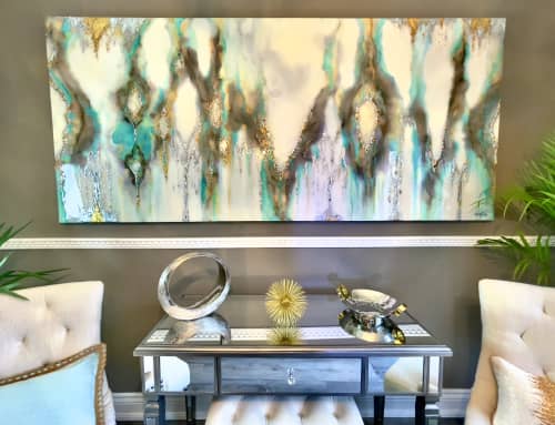 "Mother of Pearl" | Mixed Media by Wall Jewelry by Robyn Camargo. Item made of canvas & synthetic