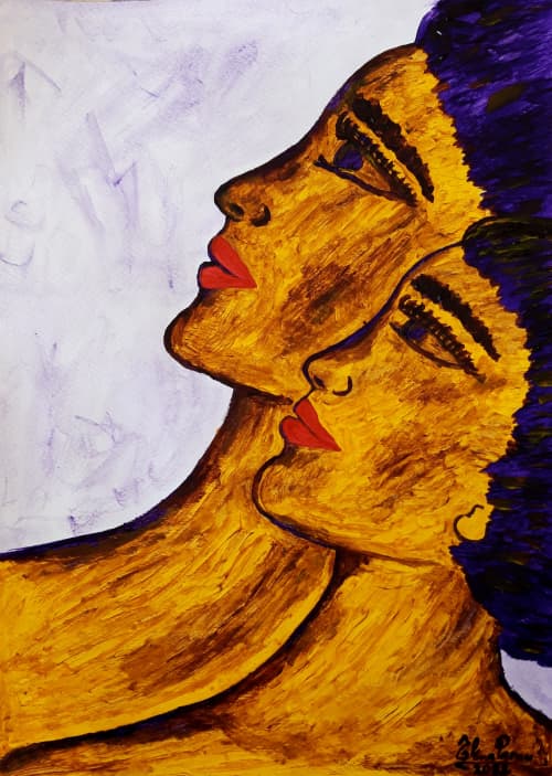 Colores de sensualidad 12 | Oil And Acrylic Painting in Paintings by Elena Parau. Item composed of paper compatible with minimalism and contemporary style
