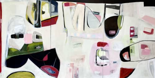 Please please me tryptich 36" x 72" | Oil And Acrylic Painting in Paintings by Irene Nelson. Item made of wood & synthetic