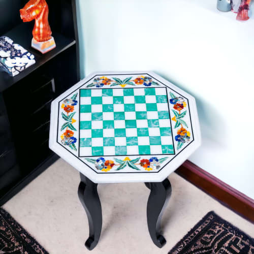 Handmade chess table, Luxury chess table, Marble chess table | Side Table in Tables by Innovative Home Decors. Item composed of marble