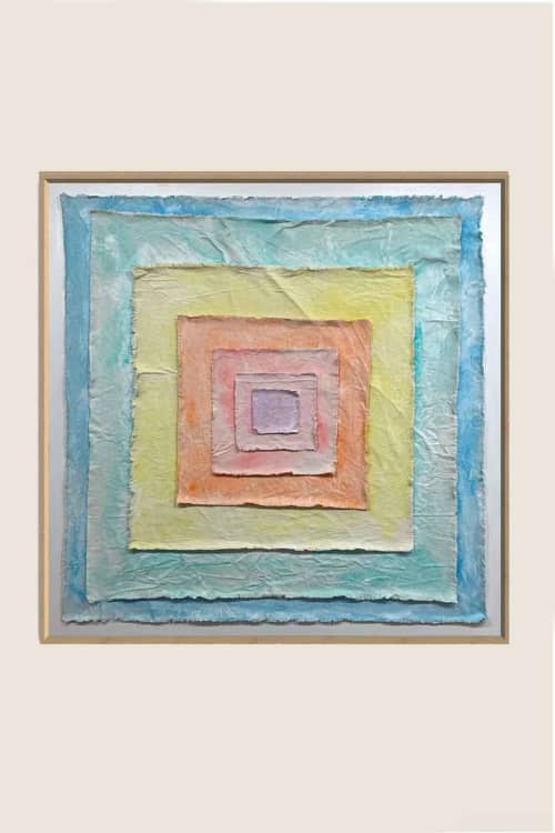 Pop Art Squares PAS3636 A | Mixed Media in Paintings by Michael Denny Art, LLC. Item works with contemporary & art deco style