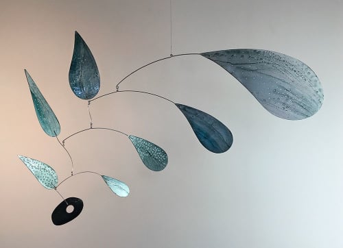 Blue Leaves - Kinetic Sculpture | Sculptures by Umbra & Lux | Umbra & Lux in Vancouver