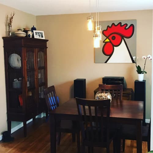 Rooster Painting | Oil And Acrylic Painting in Paintings by Jeff Kapfer. Item composed of canvas