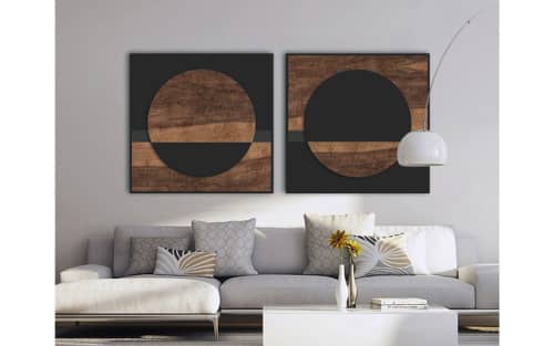 "Sun & Moon " | Wall Sculpture in Wall Hangings by Shaun Thomas. Item made of walnut