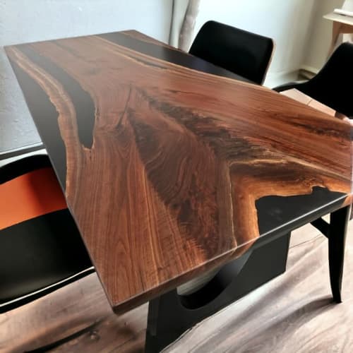 Epoxy Dining Table, Epoxy Resin Table, Epoxy Wood Table | Tables by Innovative Home Decors. Item made of wood compatible with country & farmhouse and art deco style