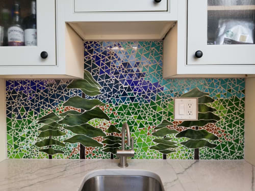 Kitchen Backsplash | Mosaic in Art & Wall Decor by Annie Sinton Glass. Item made of ceramic