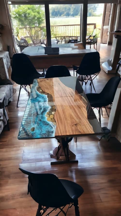 Coffee Table Top Made of Epoxy Resin And Wood, Living Room Furniture  Console top