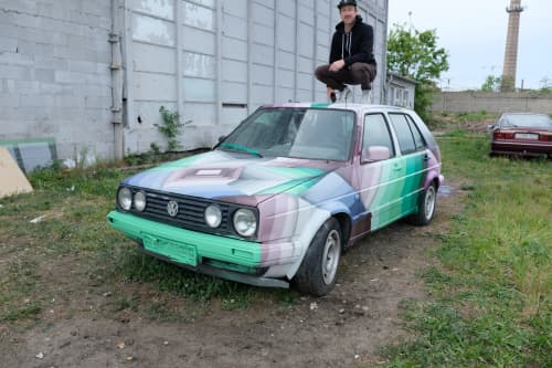 "Abandoned car number 1" | Street Murals by Nathan Brown. Item composed of synthetic