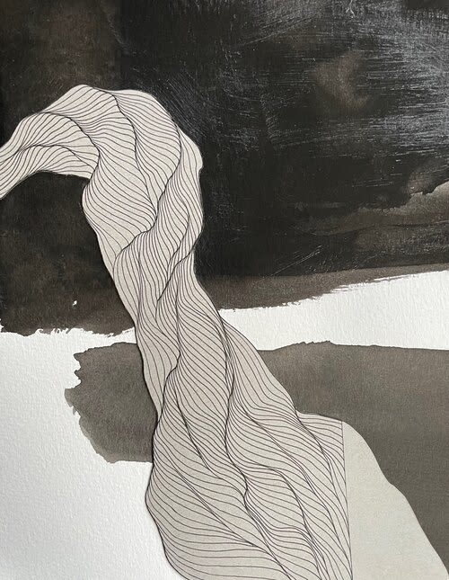 C (Letter C) | Oil And Acrylic Painting in Paintings by Tracie Cheng. Item made of paper with synthetic