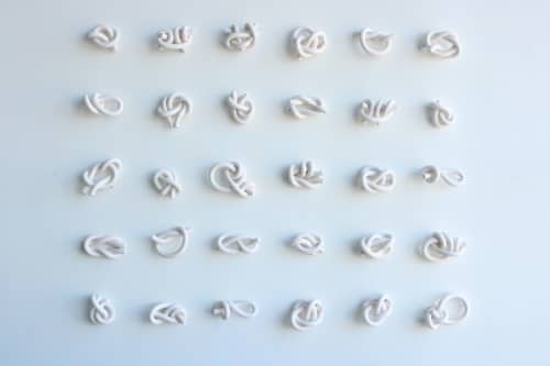 Knot Series III: Calling Lights | Sculptures by Purely Porcelain. Item composed of ceramic in minimalism or mid century modern style