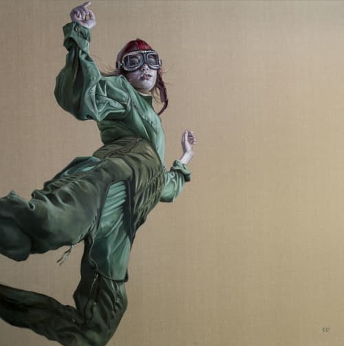 Catch me if I Fall, 2017 | Oil And Acrylic Painting in Paintings by Kathrin Longhurst. Item made of linen & synthetic