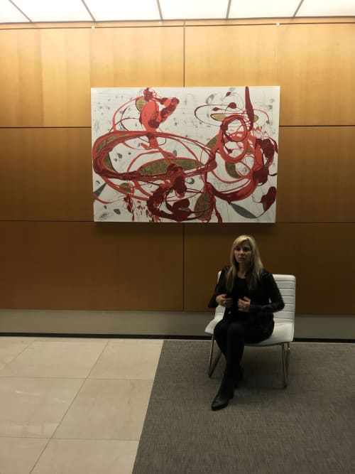 Sun Lights up the Sky" at Mack Cali Acquisition | Paintings by Serena Bocchino | Harborside in Jersey City