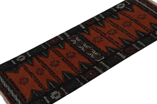 Vintage Afghan Baluch Kilim Runner Rug, with Geometric | Area Rug in Rugs by Rug and Kilimareaar