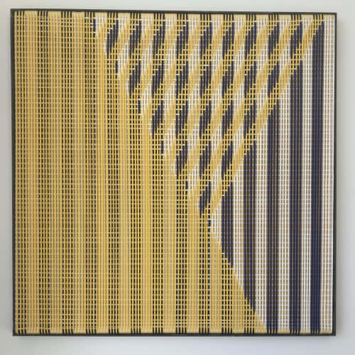 Compose 2 | Embroidery in Wall Hangings by Fault Lines by Matthias de Vogel. Item composed of fabric and brass