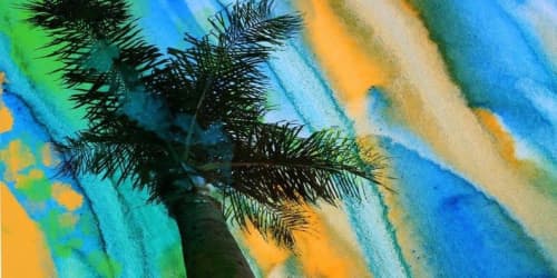 California Sunset | Oil And Acrylic Painting in Paintings by Irena Orlov. Item composed of canvas & synthetic