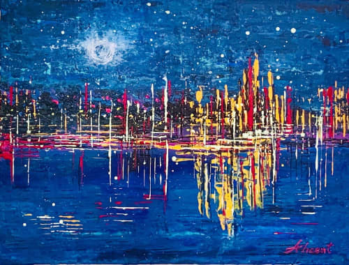 Moonlight | Paintings by Alicent Art | Private Residence, London in London