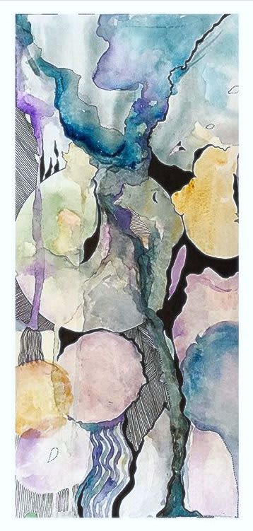 Five Moons | Oil And Acrylic Painting in Paintings by Mishel Schwartz. Item composed of synthetic