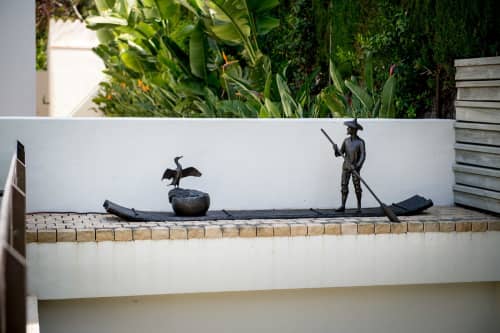 Chinese Fisherman | Public Sculptures by Anthony Smith Sculpture | Private Residence - Barcelona in Barcelona. Item composed of bronze in traditional style