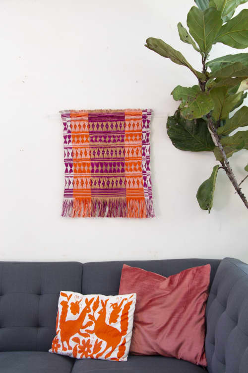 Hourglass Ripsmatta | Embroidery in Wall Hangings by Kristy Bishop Studios. Item composed of fabric and fiber