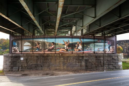 Philadelphia Rowing | Street Murals by Jonathan Laidacker. Item made of synthetic