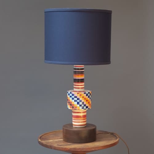 Totem table | Table Lamp in Lamps by Rust Designs. Item composed of walnut and ceramic