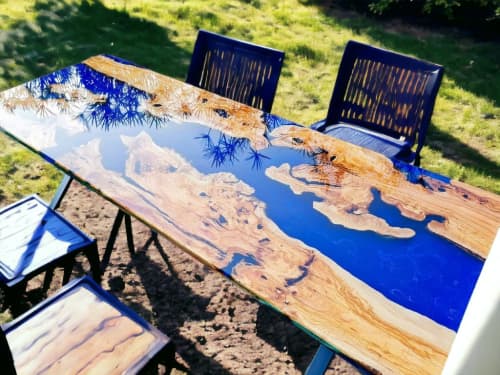 Epoxy Dining Table, Epoxy Resin Table, Epoxy Wood Table | Tables by Innovative Home Decors. Item composed of wood in country & farmhouse or art deco style