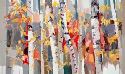 Josef Kote "Changing Seasons" | Oil And Acrylic Painting in Paintings by YJ Contemporary Fine Art. Item made of canvas