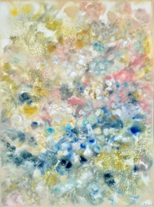 Hydrangea II | Oil And Acrylic Painting in Paintings by Kozyuk Gallery. Item made of canvas works with boho & contemporary style