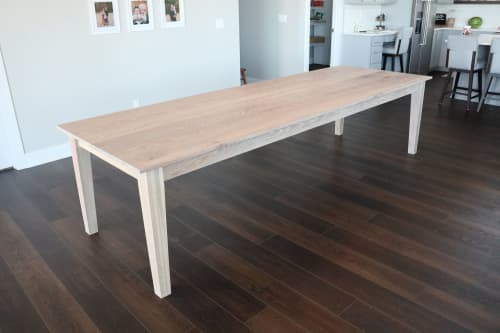 Solid White Oak Shaker Style Dining Table | Tables by Hazel Oak Farms. Item composed of wood