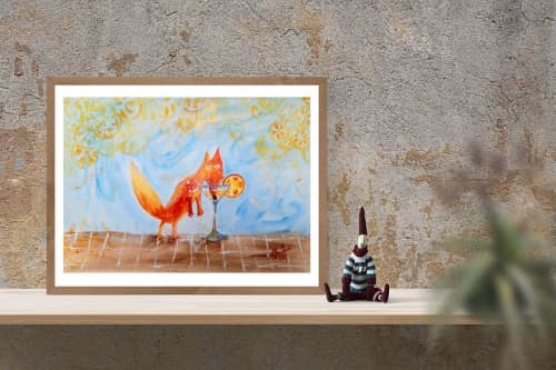 Aprendiendo a disfrutar | Oil And Acrylic Painting in Paintings by Elena Parau. Item made of paper compatible with boho and minimalism style