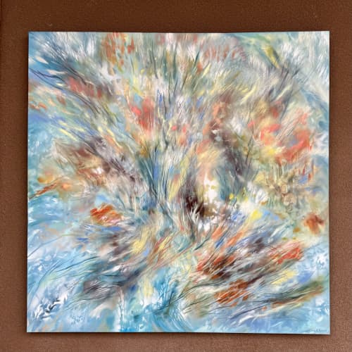 Birdsong | Oil And Acrylic Painting in Paintings by Kozyuk Gallery. Item made of canvas works with boho & contemporary style