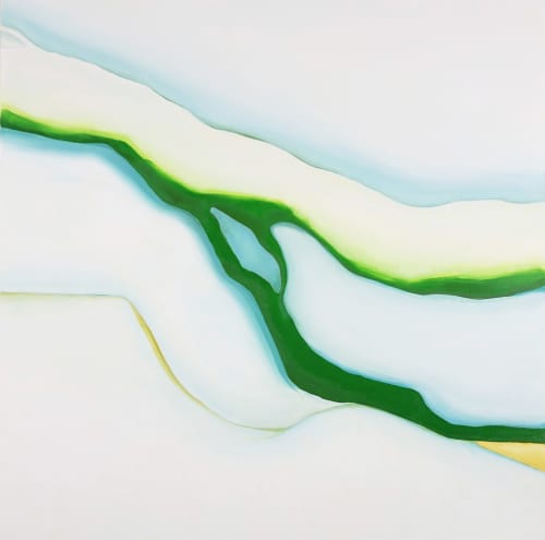 "The River Herself"  (Kansas River at Deep Creek) | Oil And Acrylic Painting in Paintings by Lynn Benson | Travois in Kansas City. Item composed of canvas in minimalism or contemporary style